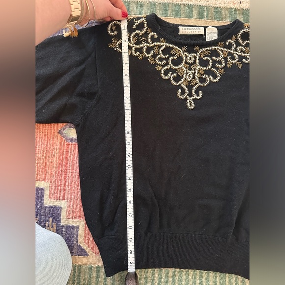 Vintage Liz Claiborne Embellished wool blend sweater - Picture 8 of 8